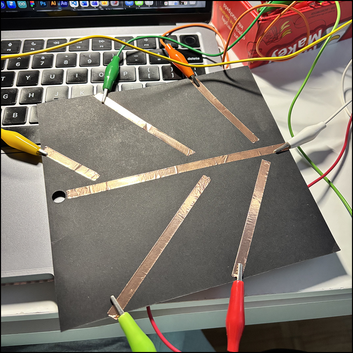 Referencing from Steve's Module 3 tutorials, I made my own pattern of copper tape.
