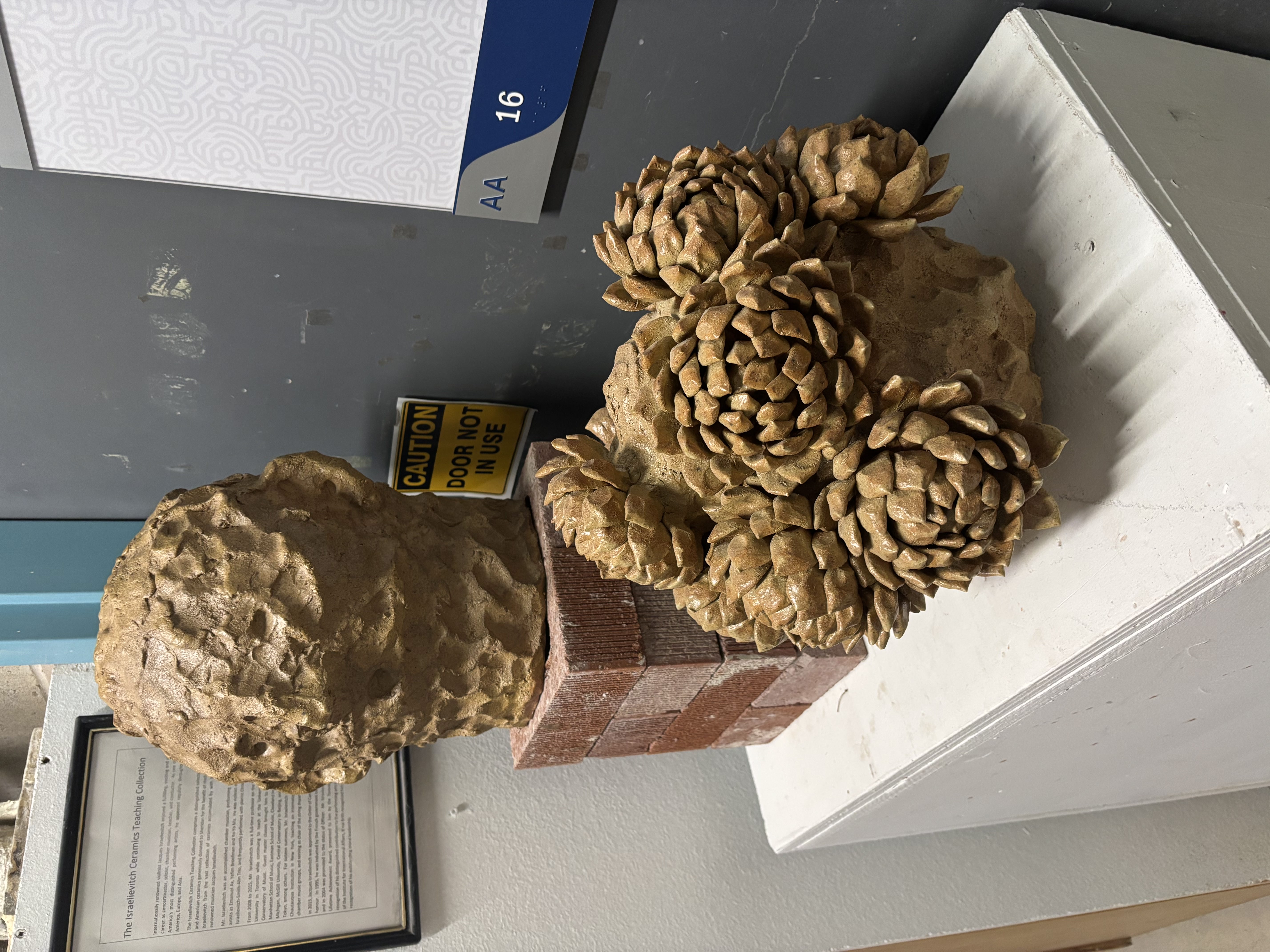 Ceramic is the material used for this artwork. The program associated with using them is the Honours Bachelor of Craft and Design (Ceramics).