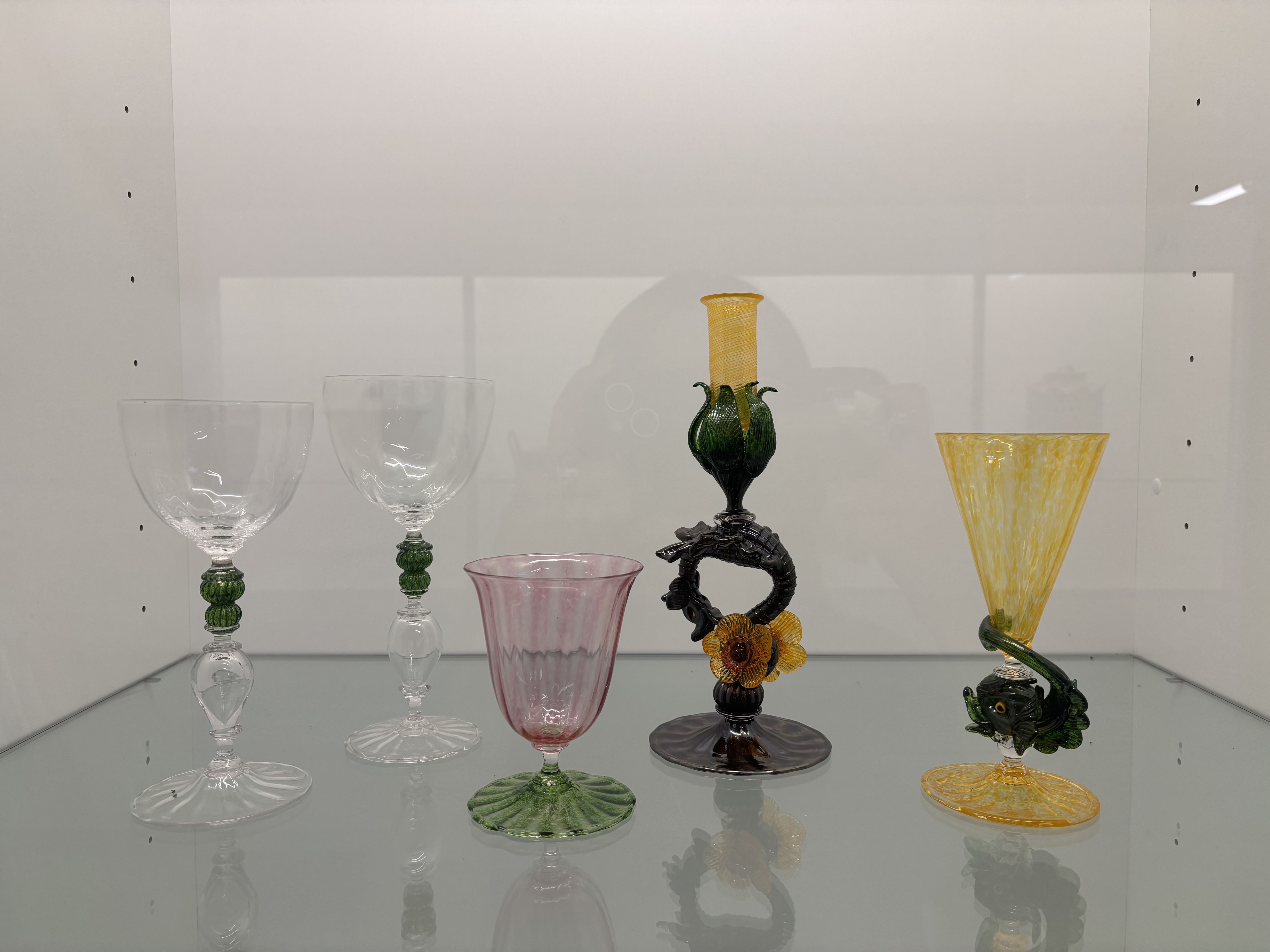 Glass is the material used for this artwork. The program associated with using them is the Honours Bachelor of Craft and Design (Glass).