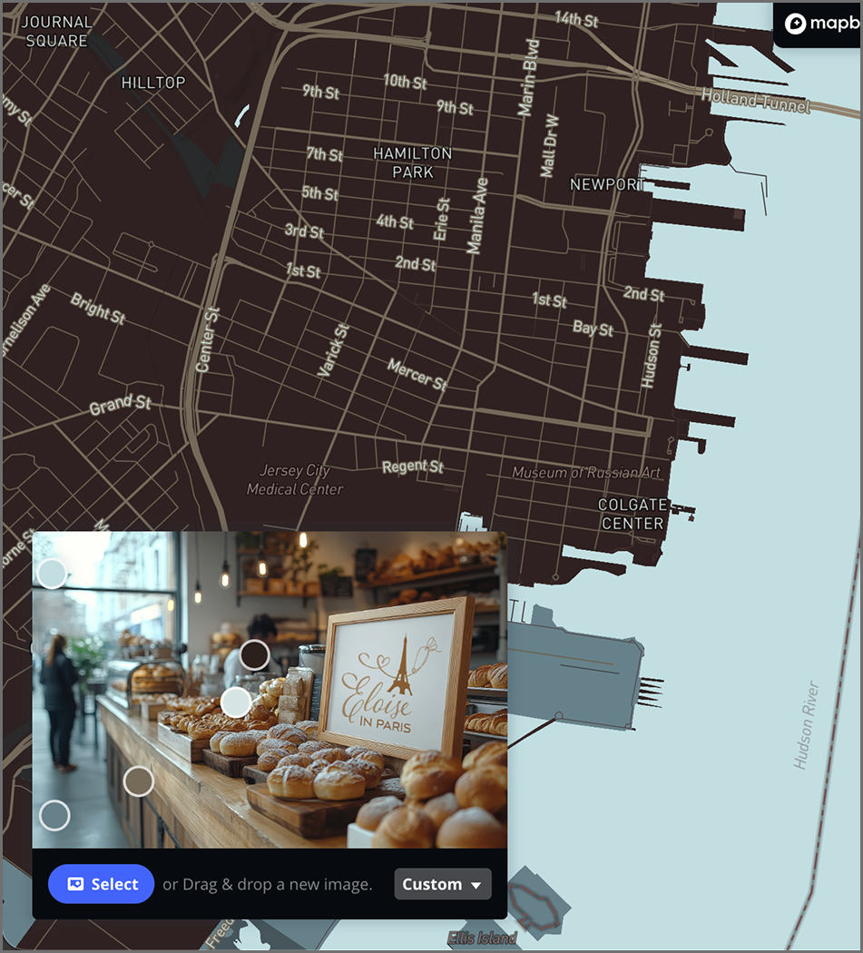 Testing color scheme. Selected custom colors from a bakery picture.