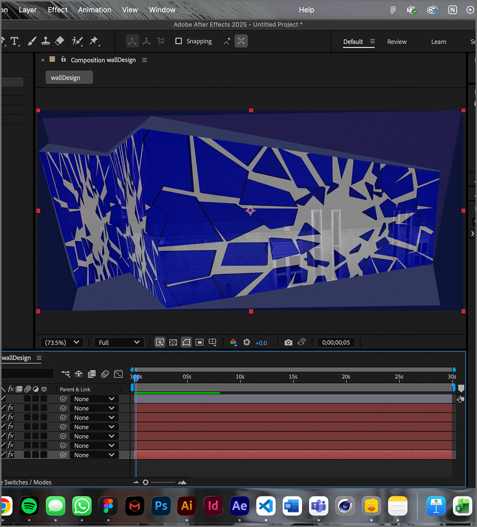 Finished applying the effect on all surfaces.
