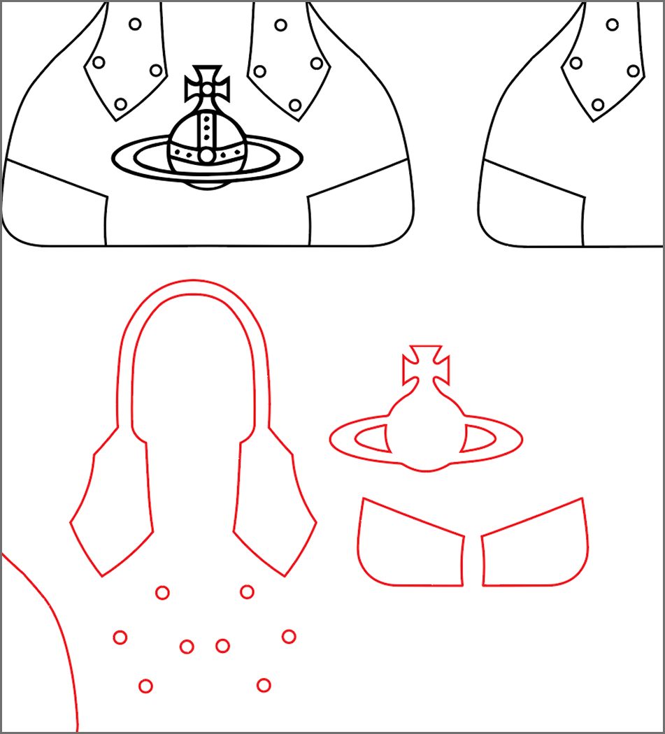 Using the outline of a bag I previously made.