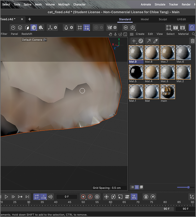 Here are the amount of colors I used for the object.